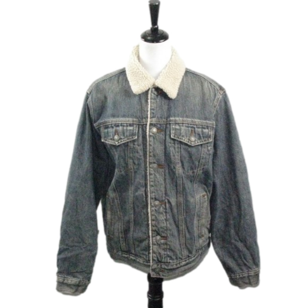Gap Sherpa Lined Winter Jean Jacket Size Small